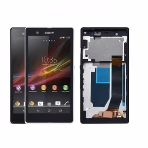 LCD Displejs saderīgs ar Sony Xperia Z C6603 ar baltu rāmi HQ