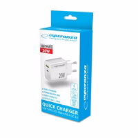 Esperanza EZC105W mains charger 20W balts