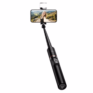 Selfija nūja ar statīvu, tālvadības pulti un LED gaismu Hoco K34 melna