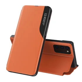 Viedtālruņa apvalks Samsung Galaxy A72 4G oranžs ar statīvu, Eco Leather View Case