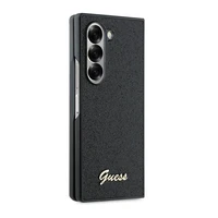 Guess 4G Mirdzošs Uzraksts Viedtālruņa apvalks Samsung Galaxy Z Fold 6 - Melna