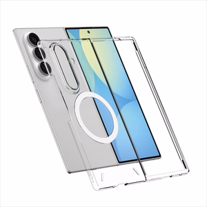 Spigen AirSkin MagFit maciņš modelim Samsung Galaxy Z Fold 8 Ultra – caurspīdīgs ar baltu krāsu