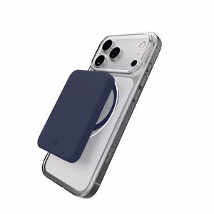 Puro Lite Mag TPU+PC viedtālruņa apvalks saderīgs ar MagSafe iPhone 17 Pro - caurspīdīgs ar zilu gredzenu