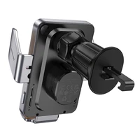 HOCO auto turētājs ar bezvadu uzlādi gaisa ventilācijai 15W HW7 pelēks