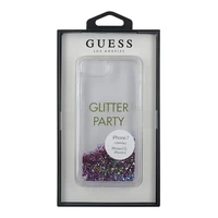 Guess GUHCP7GLUQPU iPhone 6/7/8 /SE 2020 / SE 2022 violets/ciets apvalks Liquid Glitter Party