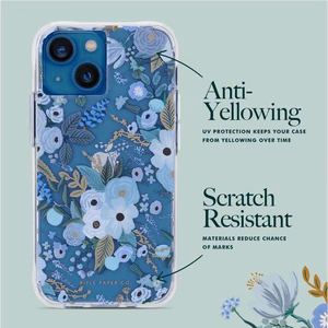 Rifle Paper Co. Garden Party Blue vāciņš iPhone 14 Plus, zils ziedu raksts