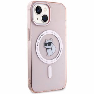 Karl Lagerfeld IML Choupette Magnētiskais viedtālruņa apvalks iPhone 15 - rozā