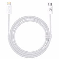 Blavec Candy pīts kabelis - No C tipa uz Lightning - PD 20W 2,4A 2 metri Apple CarPlay (CCA-CL24W20), balts