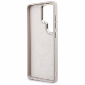 Guess 4G Big Rhinestone Triangle Strap MagSafe maciņš + siksniņa Samsung Galaxy S26 Ultra rozā