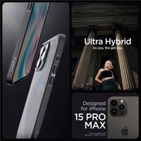 Spigen Ultra Hybrid viedtālruņa apvalks iPhone 15 Pro Max - Caurspīdīgs melns