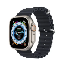DUX DUCIS Ocean Wave silikona pulksteņa siksna Apple Watch 38/40/41 mm grafīta