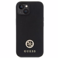 Guess GUHCP15MPS4DGPK iPhone 15 Plus 6.7" melns/melns cietais viedtālruņa apvalks Strass Metal Logo