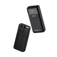 Dudao K15Pro portatīvais lādētājs 20000mAh 22.5W PD USB-C / USB-A / ar iebūvētiem Lightning un USB-C kabeļiem - melna