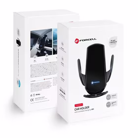 FORCELL auto turētājs ar bezvadu uzlādi automātisko sensoru + magnētiskie adapteri HS1 15W melns