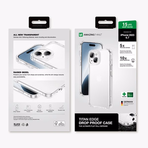 Amazing Thing Titan Edge apvalks 15FT IP156.7TECL Iphone 15 Plus caurspīdīgs