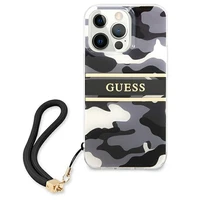 Guess GUHCP13LKCABBK iPhone 13 Pro / 13 6.1" melns/melns cietais apvalks Camo Strap Collection