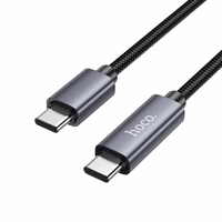 Kabelis USB C uz USB C Hoco 3A 60W ar digitālo indikatoru 1 m X112 melns