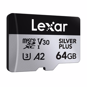Lexar High-Performance Silver Plus microSDXC atmiņas karte 64 GB + adapteris