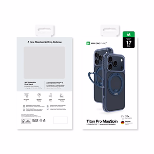 AmazingThing Titan Pro MagSpin viedtālruņa apvalks iPhone 17 Pro, saderīgs ar MagSafe – zils