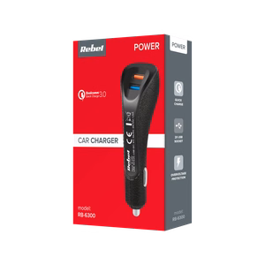 REBEL automašīnas lādētājs, 2× USB, 5100 mA, 15 W, Quick Charge 3.0