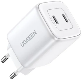 Lādētājs Ugreen CD294 45W GaN 2xUSB-C balts