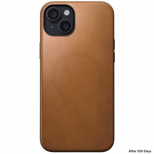 Nomad moderns ādas viedtālruņa apvalks iPhone 15 Plus 6,7" angļu iedegums