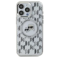 Karl Lagerfeld IML Monogram Karl & Choupette Head MagSafe apvalks iPhone 15 Pro Max - skaidrs