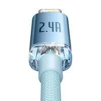 Kabelis USB līdz iP Baseus Crystal Shine, 2.4A, 1.2m (niebieski)