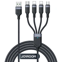 Joyroom Multi-Use Series S-A18 4in1 USB-A - USB-C / Lightning / Lightning / micro USB kabelis 1.2m – melns