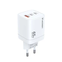 Wozinsky CGWCW 65W GaN sienas lādētājs USB-A / 2 x USB-C - balts