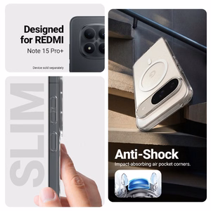Crong Hybrid Clear Magnetic MagSafe vāciņš ierīcei Xiaomi Redmi Note 15 Pro+, caurspīdīgs