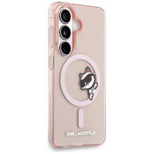 Karl Lagerfeld maciņš IML Peekaboo Choupette MagSafe priekš Samsung Galaxy S26 rozā