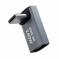 Wozinsky WPKF-01 USB-C - USB-C 40Gb/s 240W 8K OTG leņķa adapteris - pelēks