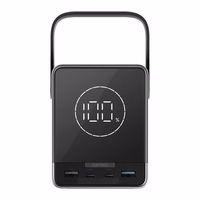 Cuktech Powerbank 300W 40000mAh ar bezvadu uzlādi 2x USB-C + 2x USB-A - melns