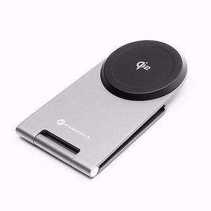 FORCELL F-ENERGY Flip Charge Qi2 15W bezvadu lādētājs saderīgs ar MagSafe sudraba