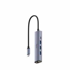 Cudy UH605 saskarnes sadalītājs USB 3.2 Gen 1 (3.1 Gen 1) Type-C 5000 Mbit/s pelēks, sudrabs