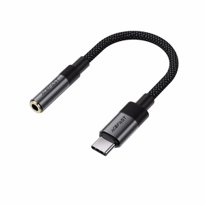 Acefast J12 USB-C uz 3.5mm mini jack adapteris - melns