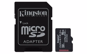 Kingston Technology 16GB microSDHC Industrial C10 A1 pSLC karte + SD adapteris
