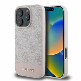 Guess 4G Bottom Stripe viedtālruņa apvalks iPhone 16 Pro - rozā