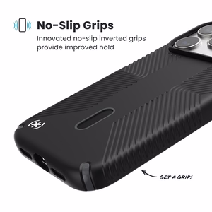 Speck Presidio2 Grip MagSafe with ClickLock vāciņš ierīcei iPhone 17 Pro Max, “Black / Slate Grey” krāsā
