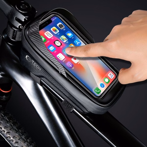 Tech-Protect V2 velosipēda soma ar vietu telefonam 1 l - melna
