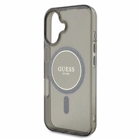 Guess IML Mirdzošs aplis MagSafe apvalks iPhone 16 - melns