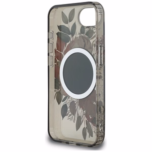 Guess IML Flowers magnētiskais viedtālruņa apvalks iPhone 16e - melns