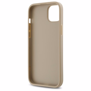 DKNY Quilted Stack Logo viedtālruņa apvalks iPhone 15 Plus - bēšs