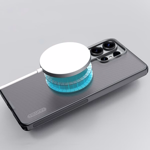 Nillkin Super Frosted Shield Pro magnētiskais MagSafe saderīgs maciņš priekš Samsung Galaxy S26 Ultra caurspīdīgi melns