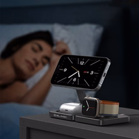 Blavec indukcijas lādētājs BQI-02 Qi 15W magnētiskais Magsafe 3 in 1 Apple/Samsung Watch (BQI02-QIMB) melns