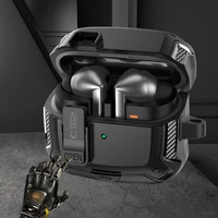 Tech-Protect silikona apvalks ar āķi Samsung Galaxy Buds 3 / 3 FE / 3 Pro austiņām - melns