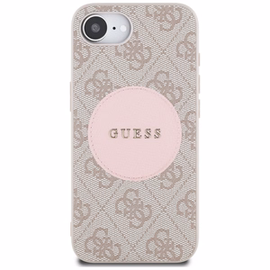 Guess 4G Circle Classic Logo Magnētiskais viedtālruņa apvalks iPhone 16e - rozā