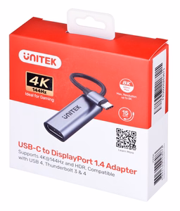 UNITEK adapteris USB-C, DISPLAYPORT 1.4, 8K@60HZ, V1415A