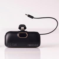 Forever mini barošanas banka MTB-100 22,5W 5000 mAh Lightning melna
